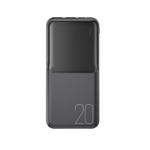 PowerBank XO-PR251 20000mAh Lighted Mobile Power, Input:5V/2.4A(Type-C,MicroUSB),Output: 5V/3А(Type-C,2-USB-А), plastic, black