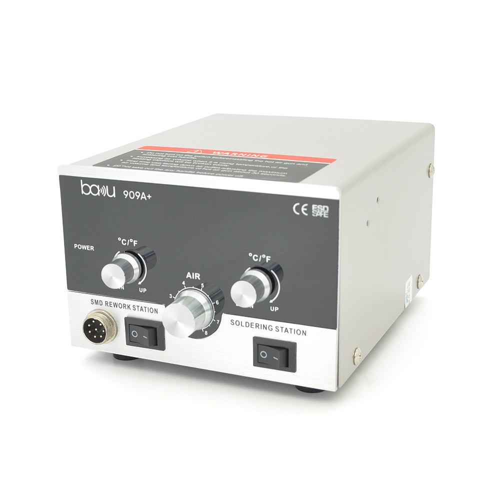 Паяльна станція BAKU BK-909 A+ цифрова індикація, 800W, паяльник/паяльний фен з блоком регулювання, 175*145*110мм, 3,5 кг