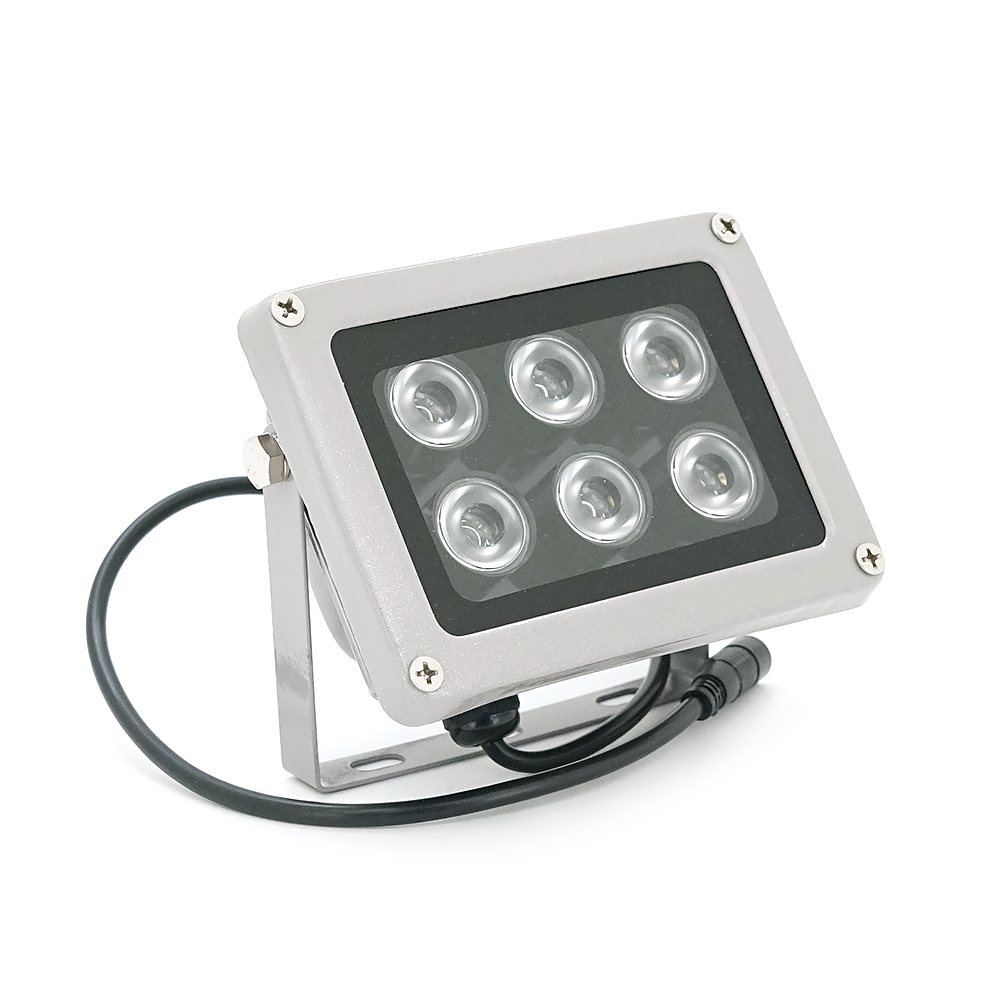 ІЧ-прожектор 6012HW. 12V, 24W, 6LED, IP66, 850Нм, кут огляду 120 °, дальність до 50м.