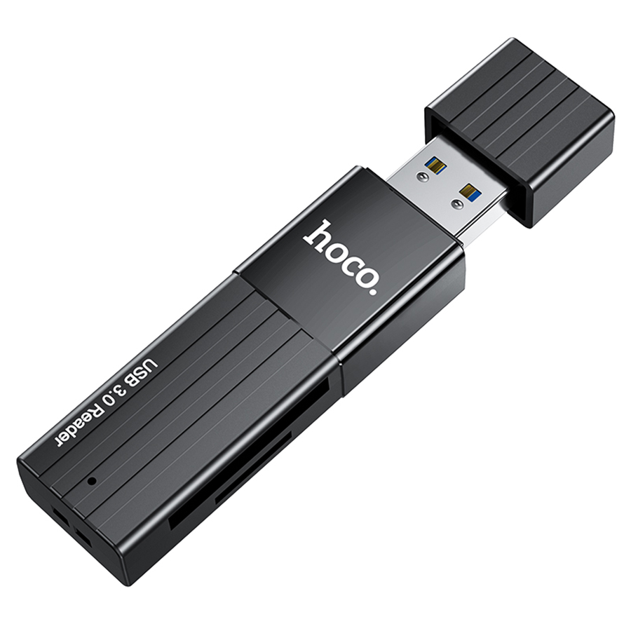 Кардрідер універсальний HOCO HB20 USB 3.0, формат MicroSD, пластик, Black