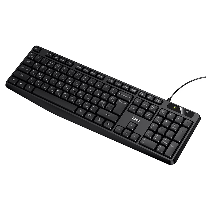 Клавіатура провідна HOCO GM60, USB, 104 клавіші, (Eng/Pyc), Black, Box