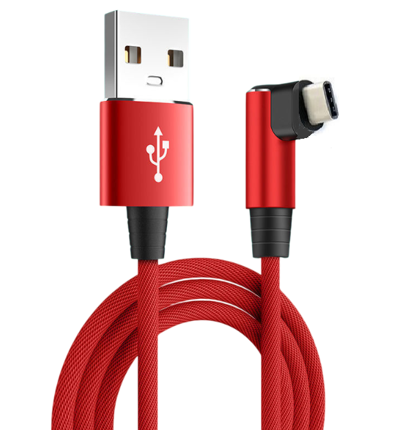 Кабель USB для Type-C (male to male), QC3.0, PD, довжина 0.25м, обплетення, Red