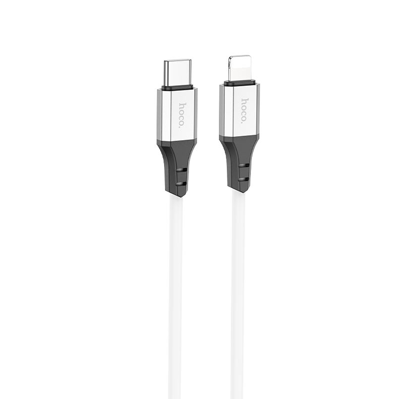 Кабель Hoco X86 silicone, Type C-Lighting, 60W, White, довжина 1м, BOX