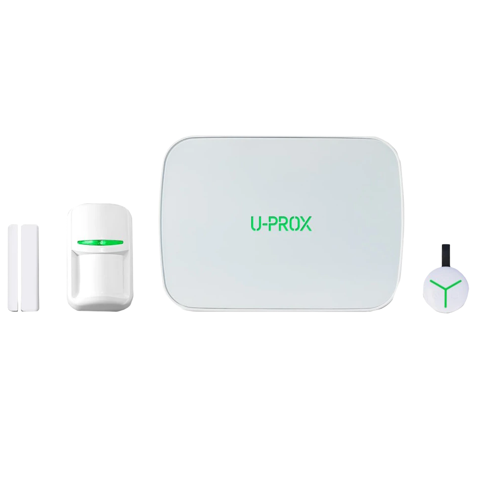 Комплект бездротової охоронної сигналізації U-Prox MPX G KF kit White (прилад охоронний MPX G, датчик руху PIR, геркон WDC, брелок Keyfob)
