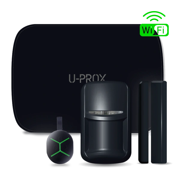 Комплект бездротової сигналізації U-Prox MPX L KF kit Black (прилад охоронний MPX L, датчик руху PIR, геркон WDC, брелок Keyfob)
