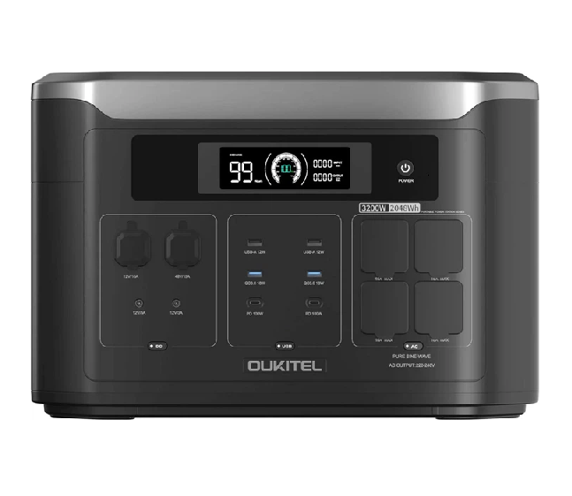 Портативна зарядна станція OUKITEL BP3000E (ємність 2048 Вт·год), LiFePO4, потужність 3200 Вт (пікова 6400 Вт), 480x296x322 мм, вага 23.6 кг