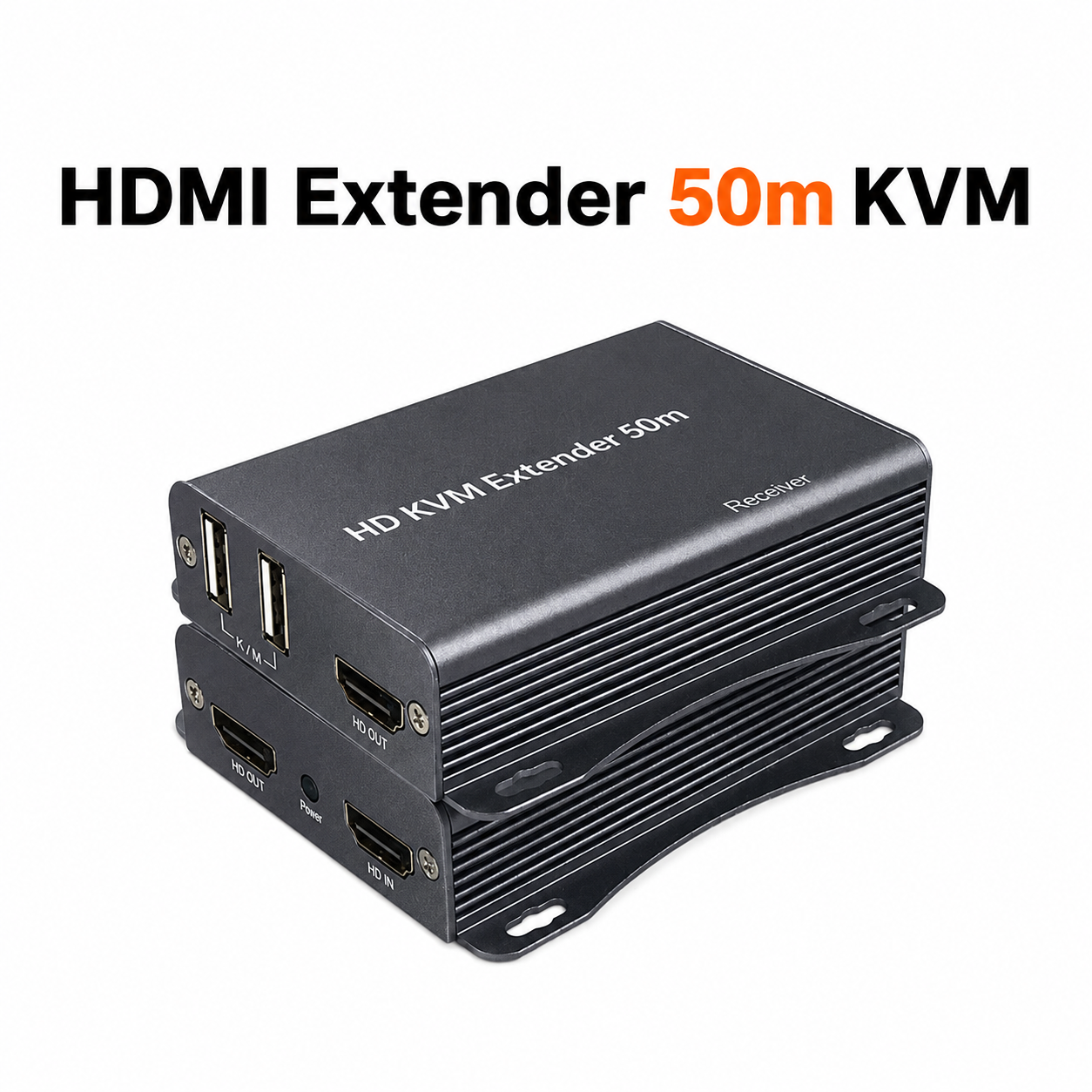 Комплект для передачі HDMI сигналу по крученій парі з керуванням KVM на 50м Pipo PP8110HEK-50, 1080Р/60Hz, Cat5e/Cat6, HDMI 1.3, Local Loopback