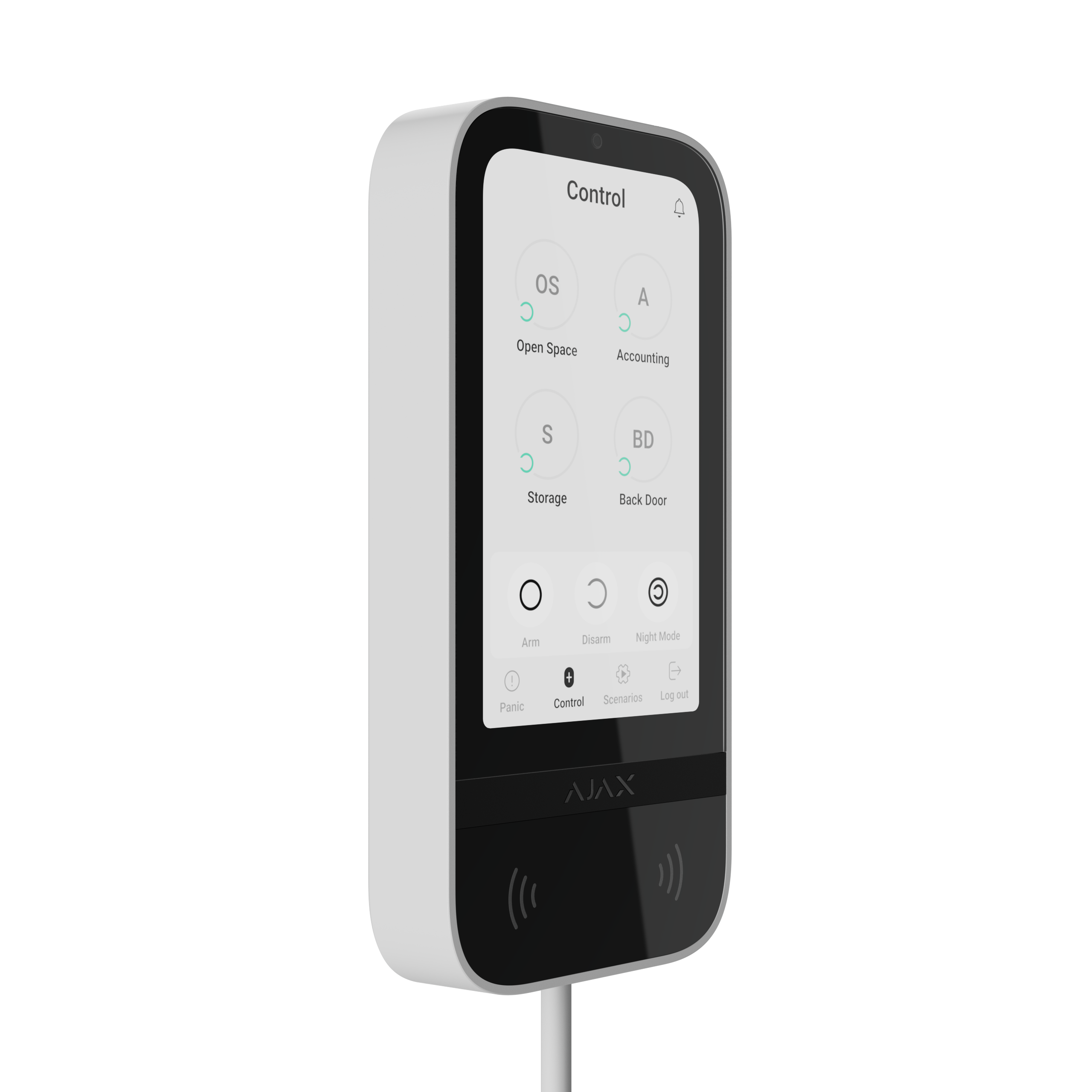 Дротова сенсорна клавіатура Ajax Superior KeyPad TouchScreen Fibra, white