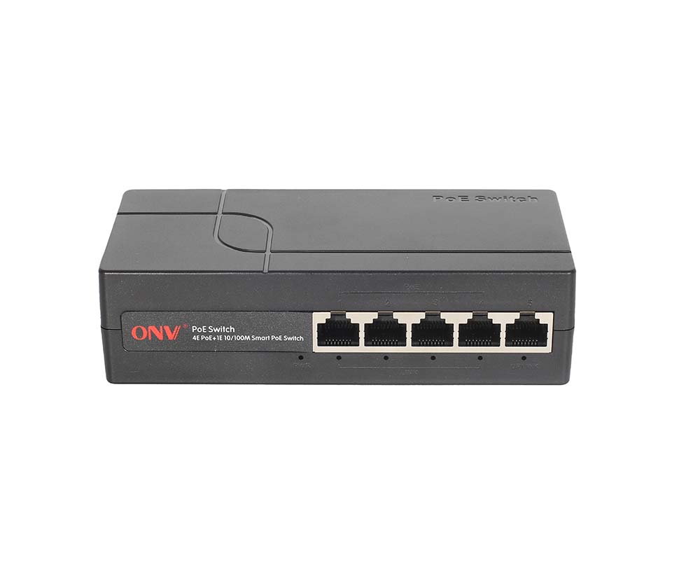 4х портовий Smart PoE комутатор ONV-H1054PEBS, 4хРоЕ 100Мбіт + 1хUplink 100Мбіт, IEEE802.3af/at, потужність 65Вт, пластик