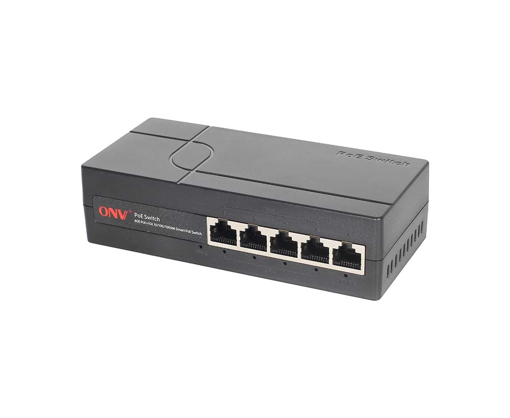 4х портовий Gigabit Smart PoE комутатор ONV-H3054PEBS, 4хРоЕ 1000Мбіт + 1хUplink 1000Мбіт, IEEE802.3af/at, потужність 65Вт, пластик