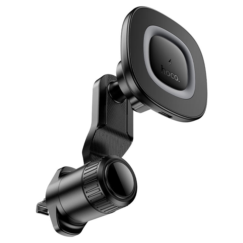 Автоутримувач HOCO HW30+ Wireless Charging 15W, кріплення на решітку, затискач 50-90мм, Gray, Box