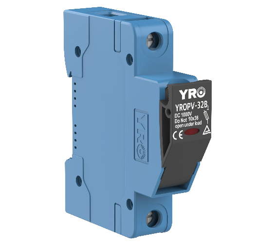 Корпус під плавкий запобіжник YROPV-32B DC FUSE 32A 1000V, на DIN-рейку, під запобіжник 10*38mm, синій