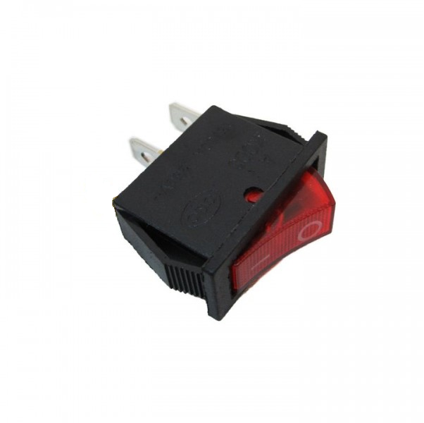 Перемикач ON-OFF KCD3-102, 250VAC/16A, 2 контакти, red, Q100