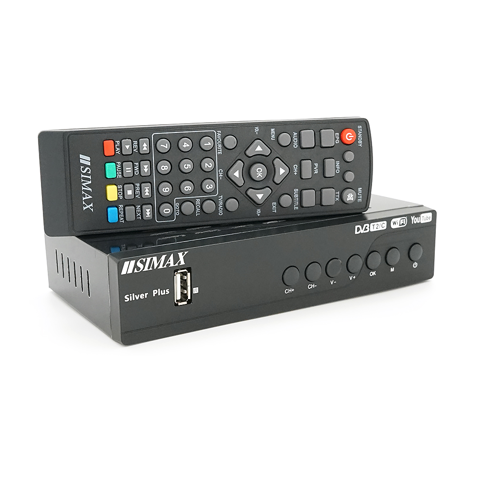 Ресивер Т2 (тюнер) DVB-T2/С SIMAX Silver Plus, метал