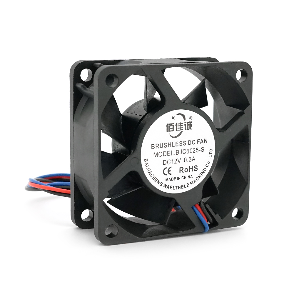 Кулер корпусний Merlion BJC6025-S, 60x60x25mm, 12V/0.3A, RPM 1500±15%, 3-pin, Black, OEM