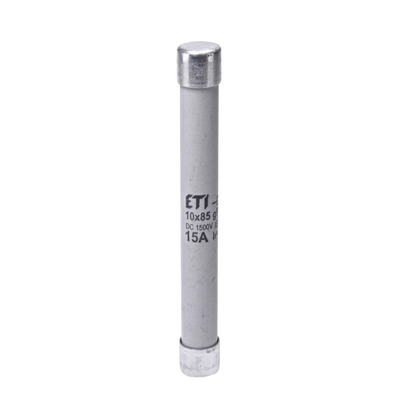 Плавкий запобіжник ETI CH 10x85 gPV, 15A, 1500Vdc, 10×85mm, постійна напруга, ціна за 1 штуку
