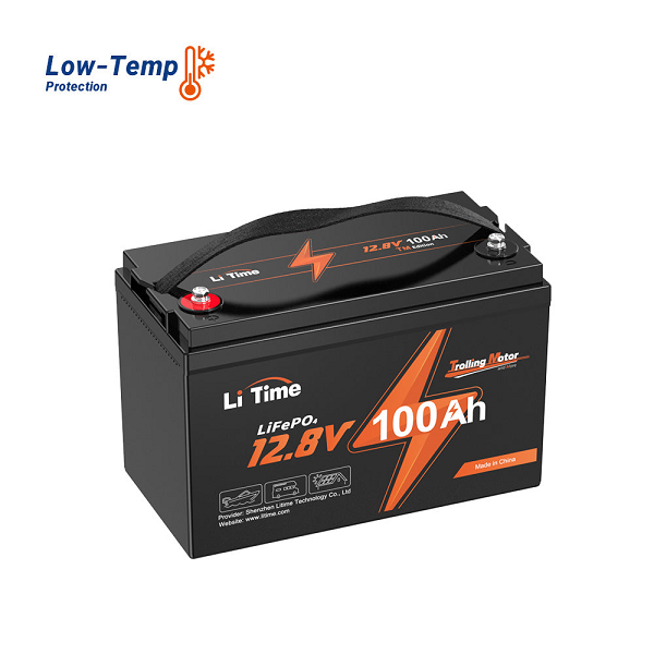 Акумуляторна батарея LiFePO4 Li-TIME 12.8V 100Ач, 1280Wh, BMS 100A, Low-Temp, до 6000 циклів, 329x172x214 мм, 10.6kg
