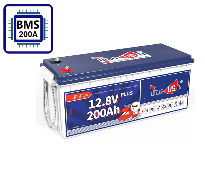 Акумуляторна батарея LiFePO4 Li-TIME 12.8V 200Ah, 2560Wh, BMS 200A, PLUS, до 6000 циклів, 534x209x216mm, 21kg