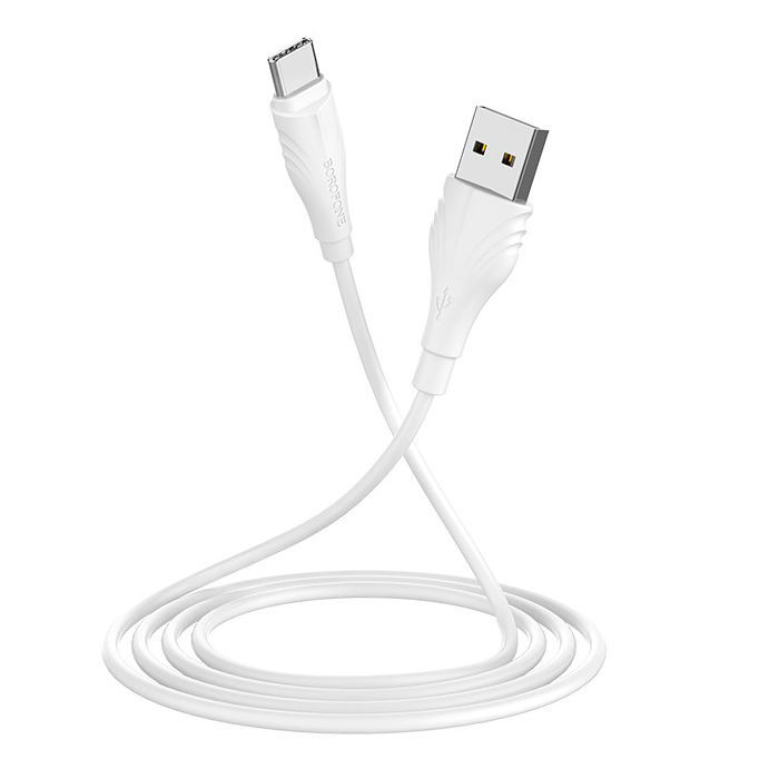 Кабель Borofone BX18, USB-Type-C, 3A, довжина 1м, White, BOX