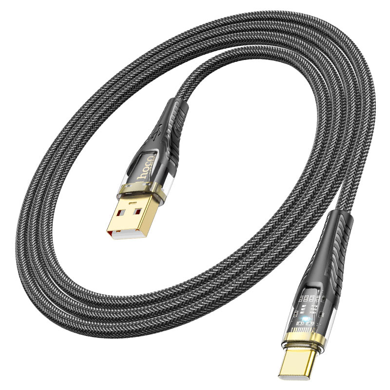 Кабель Hoco U121, Type-C-USB, 60W, Black, довжина 1,2 м, BOX