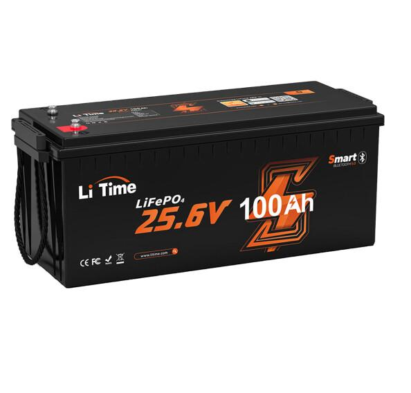 Акумуляторна батарея LiFePO4 Li-TIME 25.6V 100Ач, 2560Wh, BMS 100A, СОМ BT, Bluetooth, до 6000 циклів, 532*207*215мм, 20.6kg
