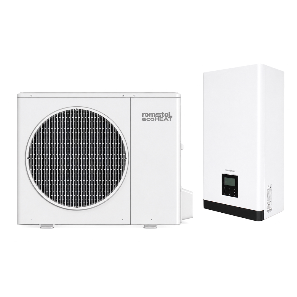 Тепловий насос повітря-вода  Romstal ECOHEAT 500 12 kW 220 (R32, -25, WI-FI , 3 квт ТЕН)