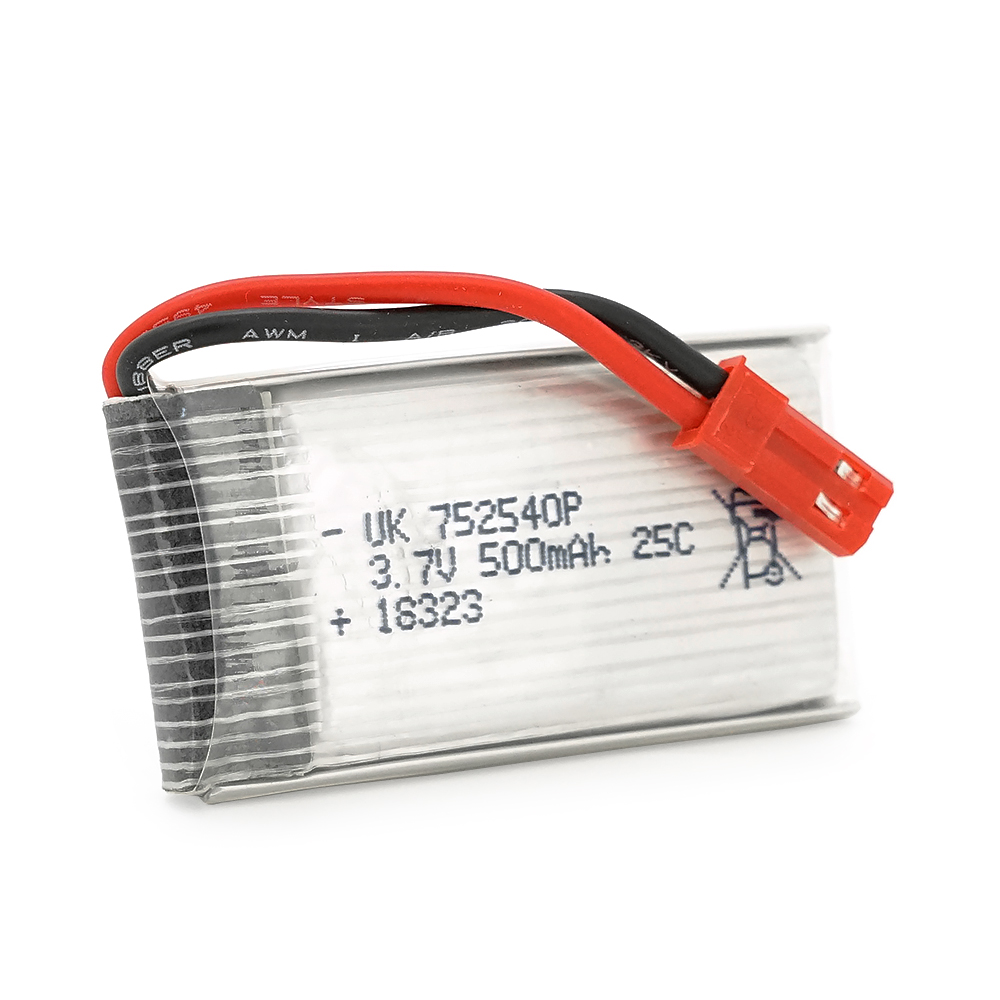 Акумулятор 7,5 * 25 * 40P 25C, 3.7V (500mAh), 2 контакти