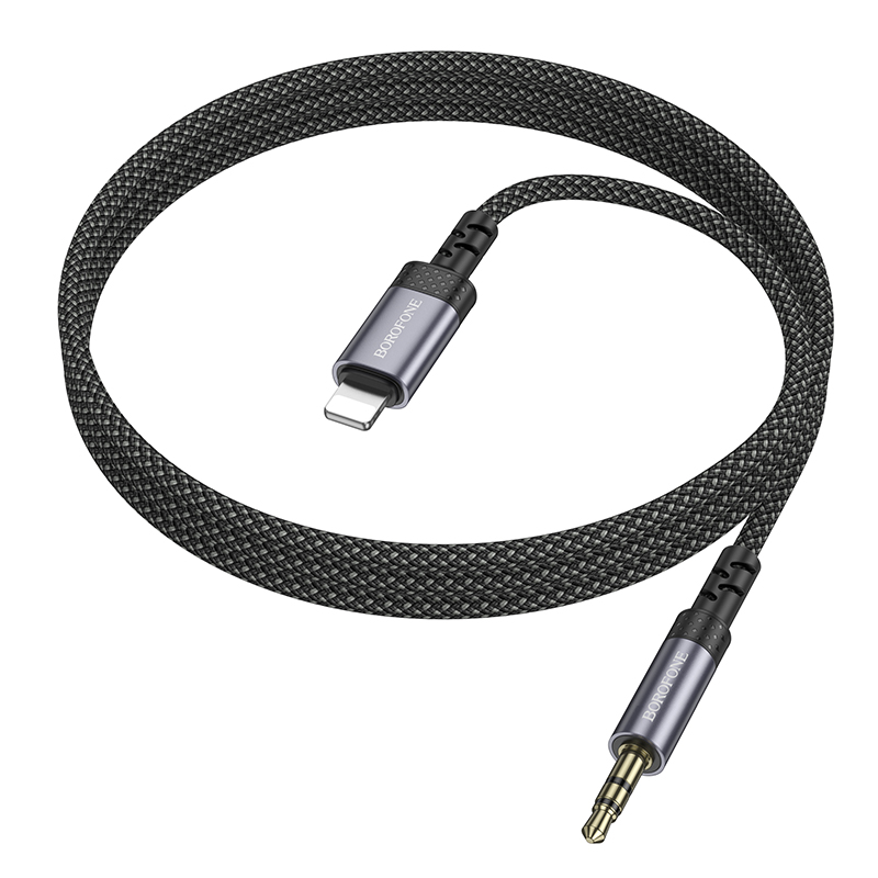 Кабель Borofone BL24 DC3.5 (тато) => Lighting (тато), круглий, 1м, Metal Grey, Box