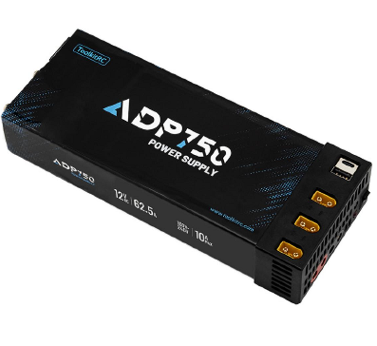 Блок живлення ToolkitRC ADP750 TK24300 780 Вт, 1,3*XT60, Type-C (PD3.0), USB-A (QC2.0). 2×4 мм кулясті порти, 227*90*42 мм, 1,05 кг