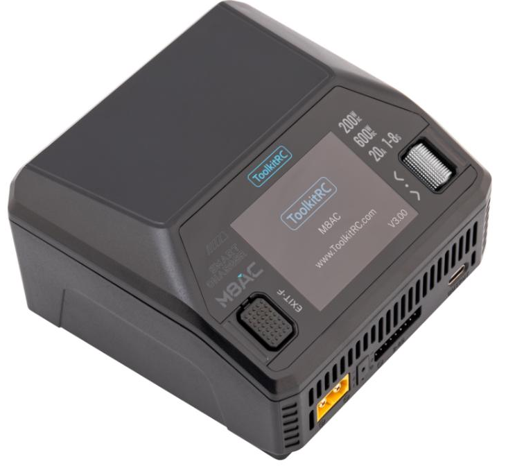 Зарядний пристрій ToolkitRC M8AC TK14000 600Вт, тип АКБ LiPo/LiHV/LiFe/Lilon/LTO-1-8S, 20A*1,2*XT90, OUT-PWM/PPM/SBUS/APS, 108*113*62mm. 0.5kg