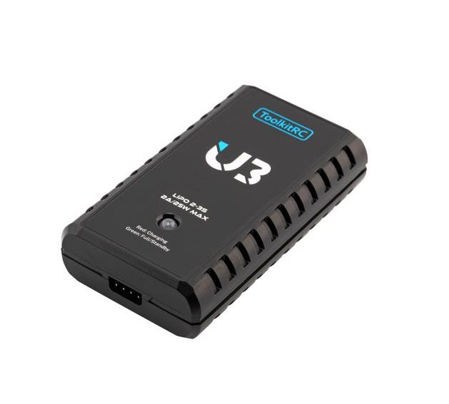ToolkitRC U3 TK13400 Charger, 38W, LiPo 2S (7.4V) and 3S (11.1V) battery type, Type-C, JST-XH, 85*48*21mm, weight 47g