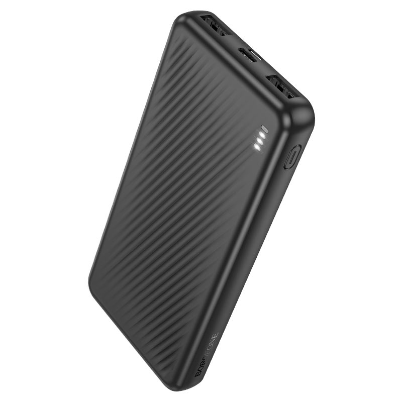Power bank Borofone BJ55 10000mAh, 22.5W, кабелю USB: Lighting, Type-C, Black, 270g, Box