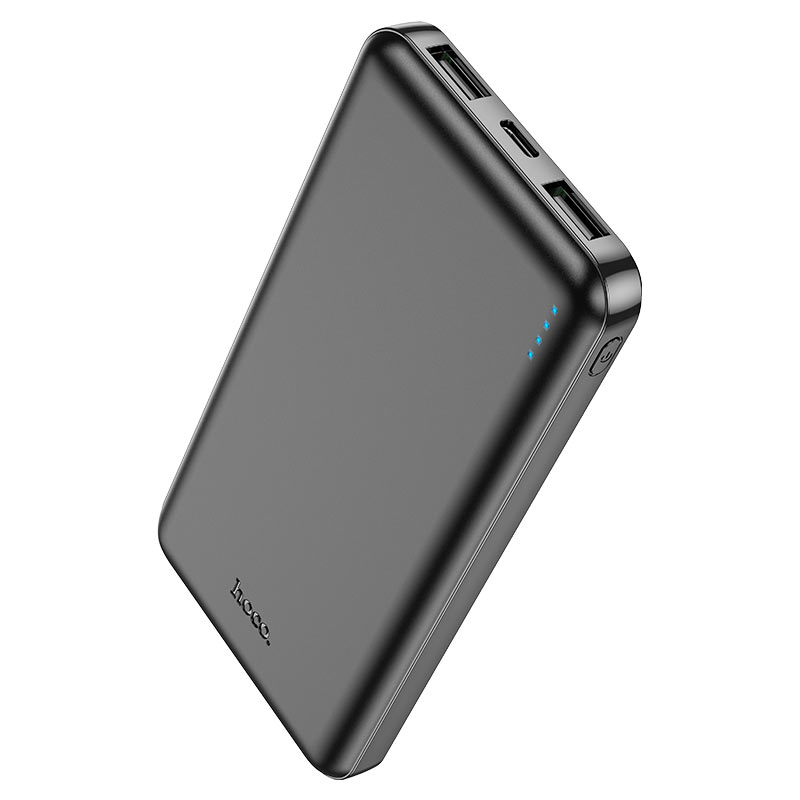 Power Bank HOCO J100 10000mAh, USB+Type-C, 2A, Black, 0.260kg, Box