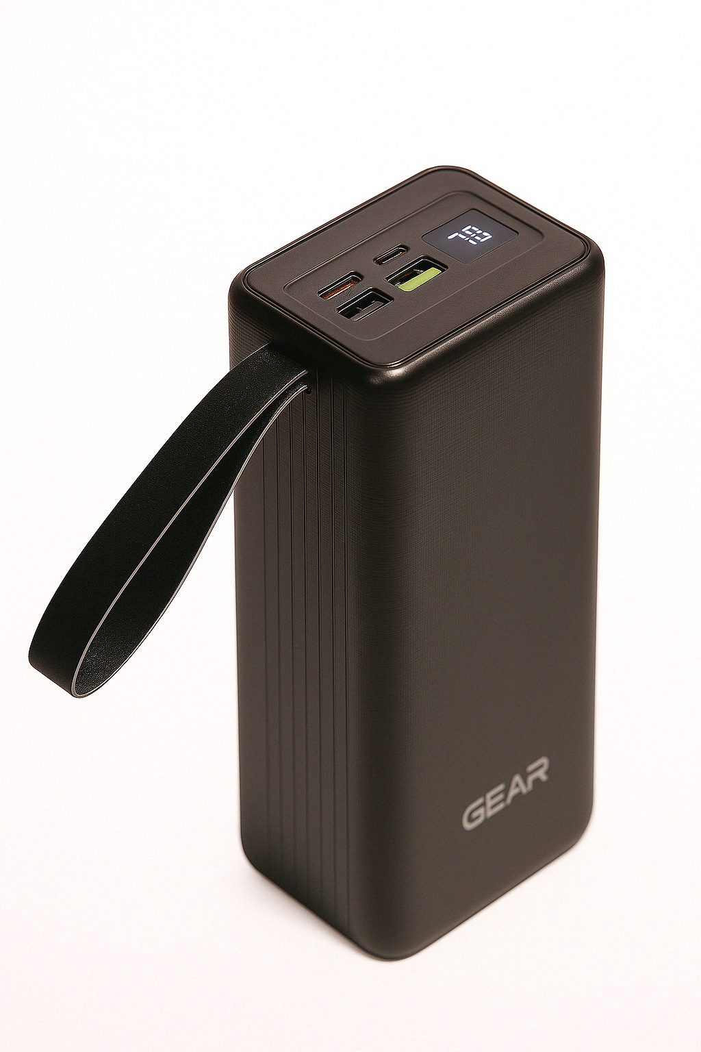 PowerBank GEAR 40000mAh PD22.5W Display, 2*USB+Type-C, 2*USB-A, Black