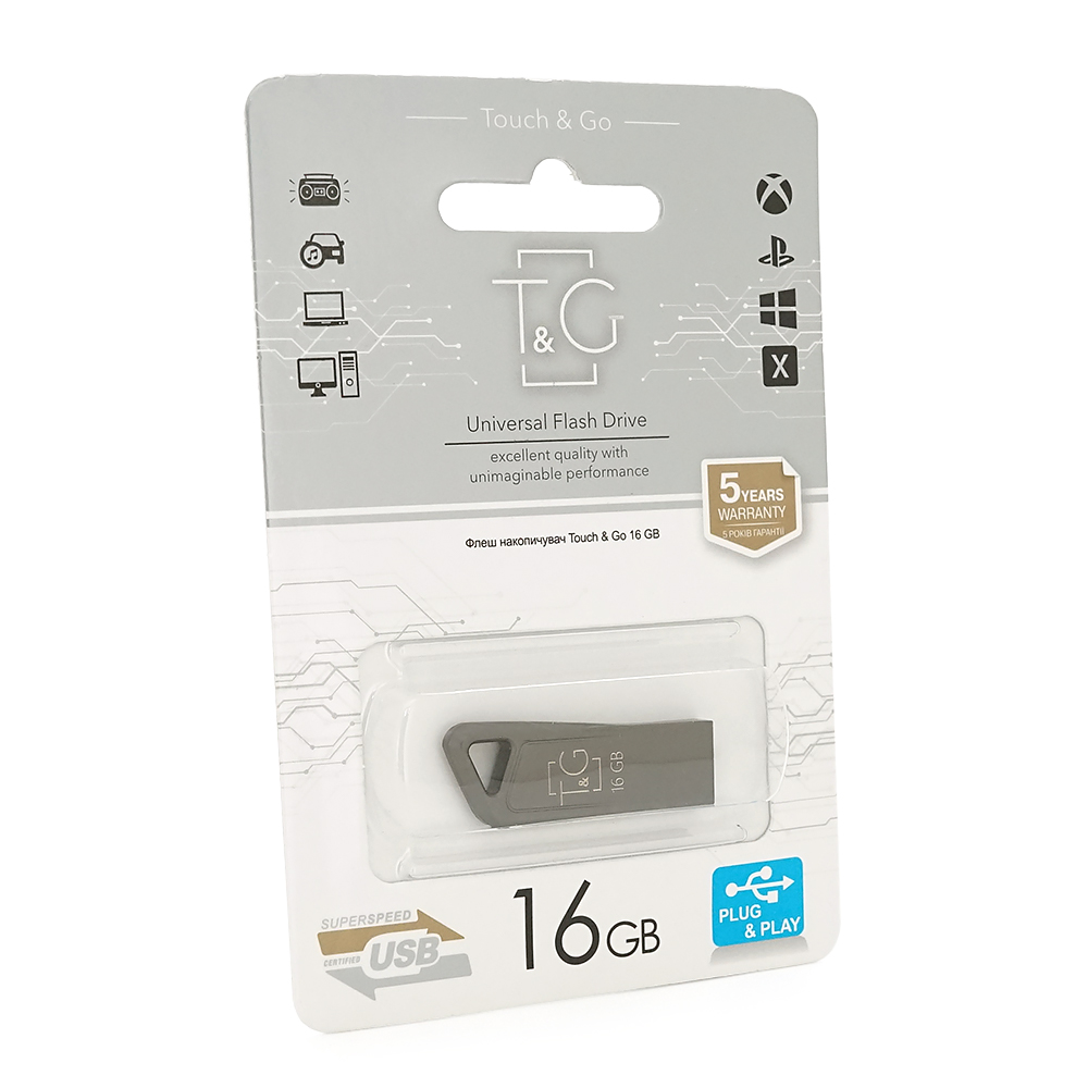 Флеш-накопичувач T&G Star S, USB 2.0+Type-C, 16GB, Metal, Blister
