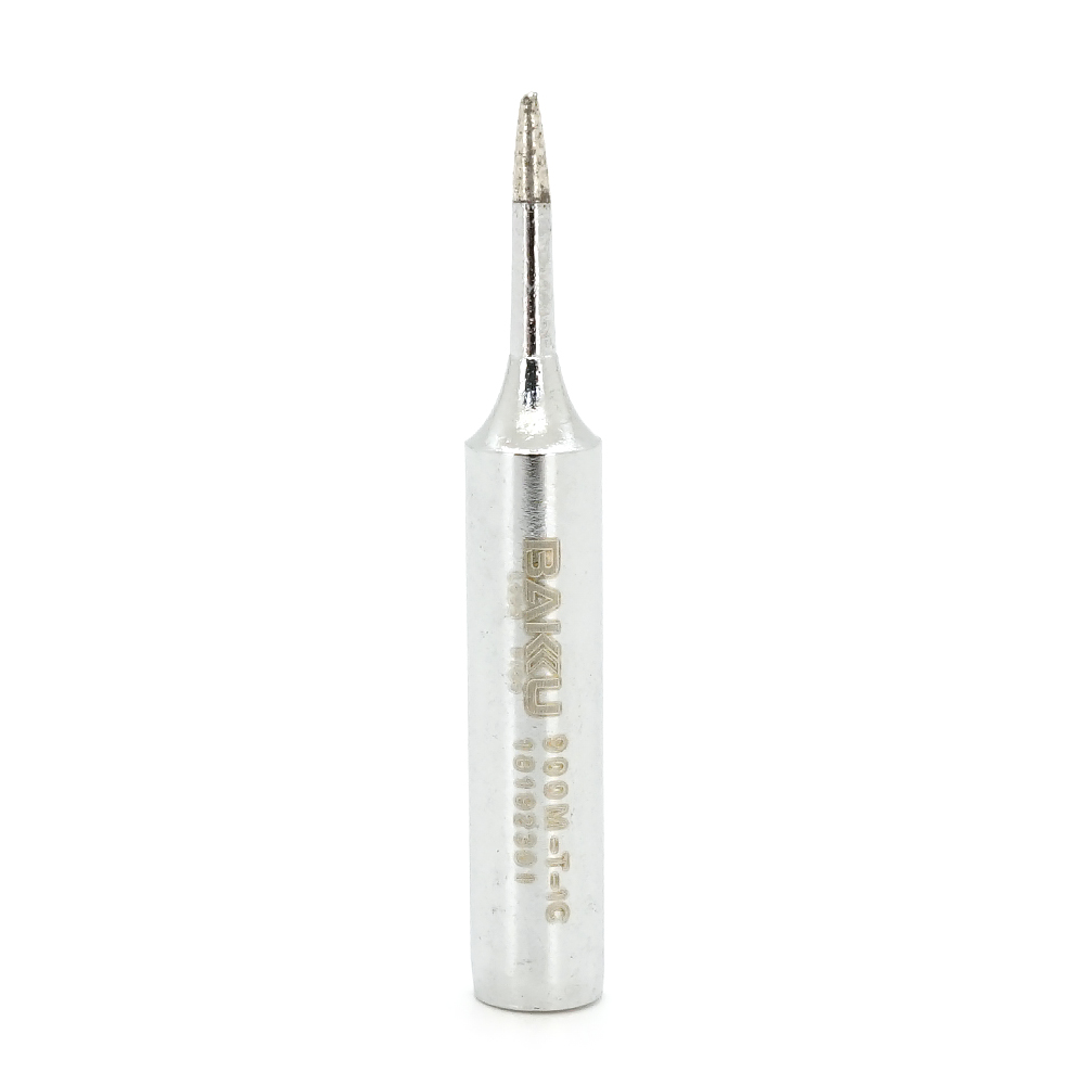 Жало для паяльника BAKKU BK-900M-T-1C, silver, 4*6,3mm, мідь, гальванічне покриття, пряме з одностороннім зрізом