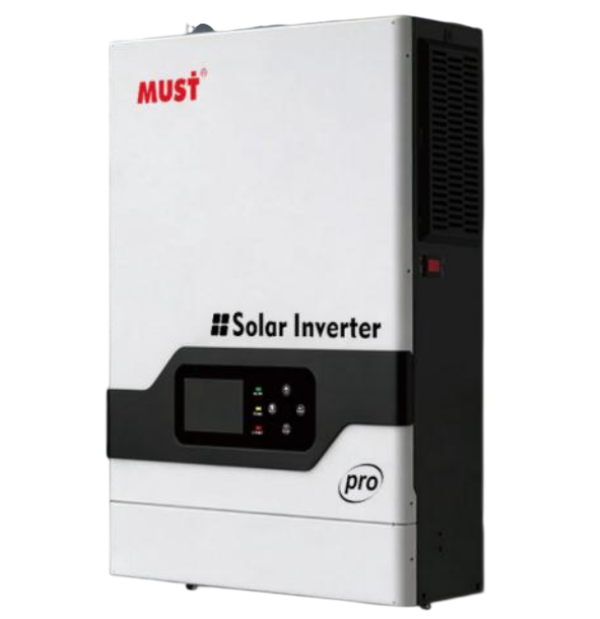Гібридний інвертор MUST PV18-3624PRO, 3600W, 24V, струм заряду 60A, 170-280V, MPPT (100А, 30-320 Vdc), 318×454×122.5 мм. 7.8 кг.