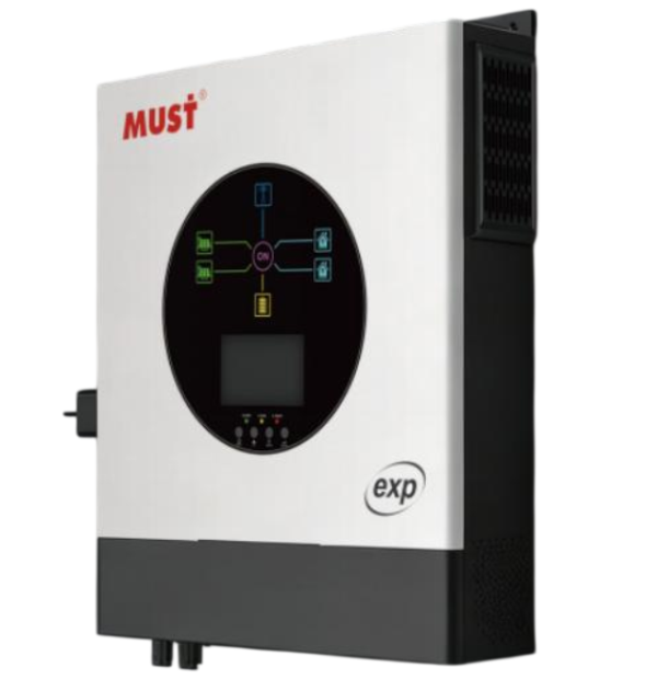 Гібридний інвертор MUST PV19-8048EXP, 8000W, 48V, струм заряду 1-100А, 160-275V, 2MPPT (120А, 450 Vdc), USB, RS485. CAN. WiFi.parallel. 490х300х150