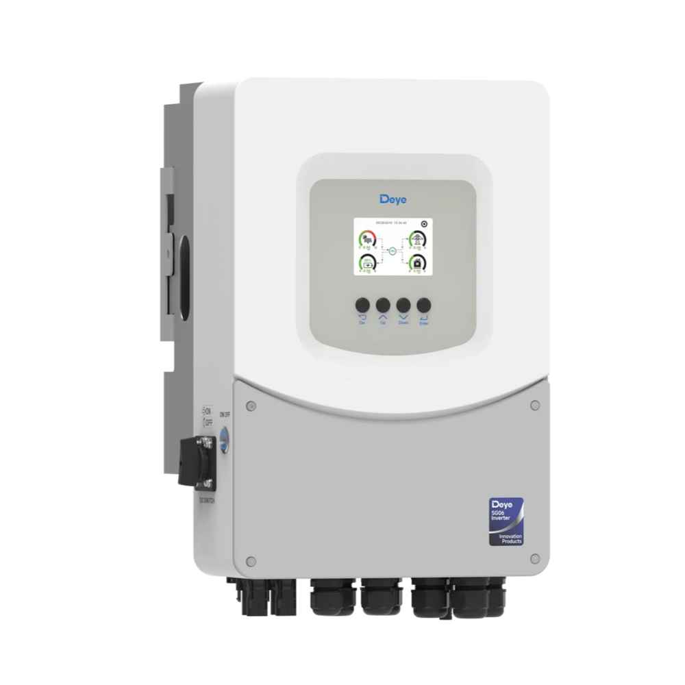 Гібридний інвертор (hybrid) Deye SUN-6K-SG06LP1-EU-BM2 WI-FI, 6кВт, однофазний, (MPPT 150-425В/135А/DC48В), Parallel, IP65, 310×460×218мм, 15,6кг