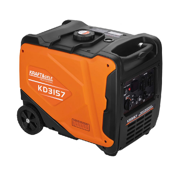 Генератор бензин Kraft&Dele KD3157, інверторний однофазний 220V, 50Hz, 4.3 кВт/4,5 кВт, 2*230В, об'єм 3.7л