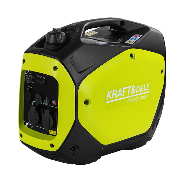 Генератор бензин Kraft&Dele KD685, інверторний однофазний 220V, 50Hz, 2,8 кВт/3 кВт, 2*230В, USB, DC 12V/4A, об'єм 3л, 22 кг