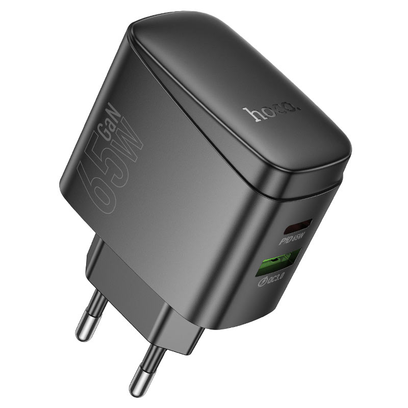 СЗУ HOCO CS63 110-240V, PD65W+Q3.0, USB+Type-C, Black, Box