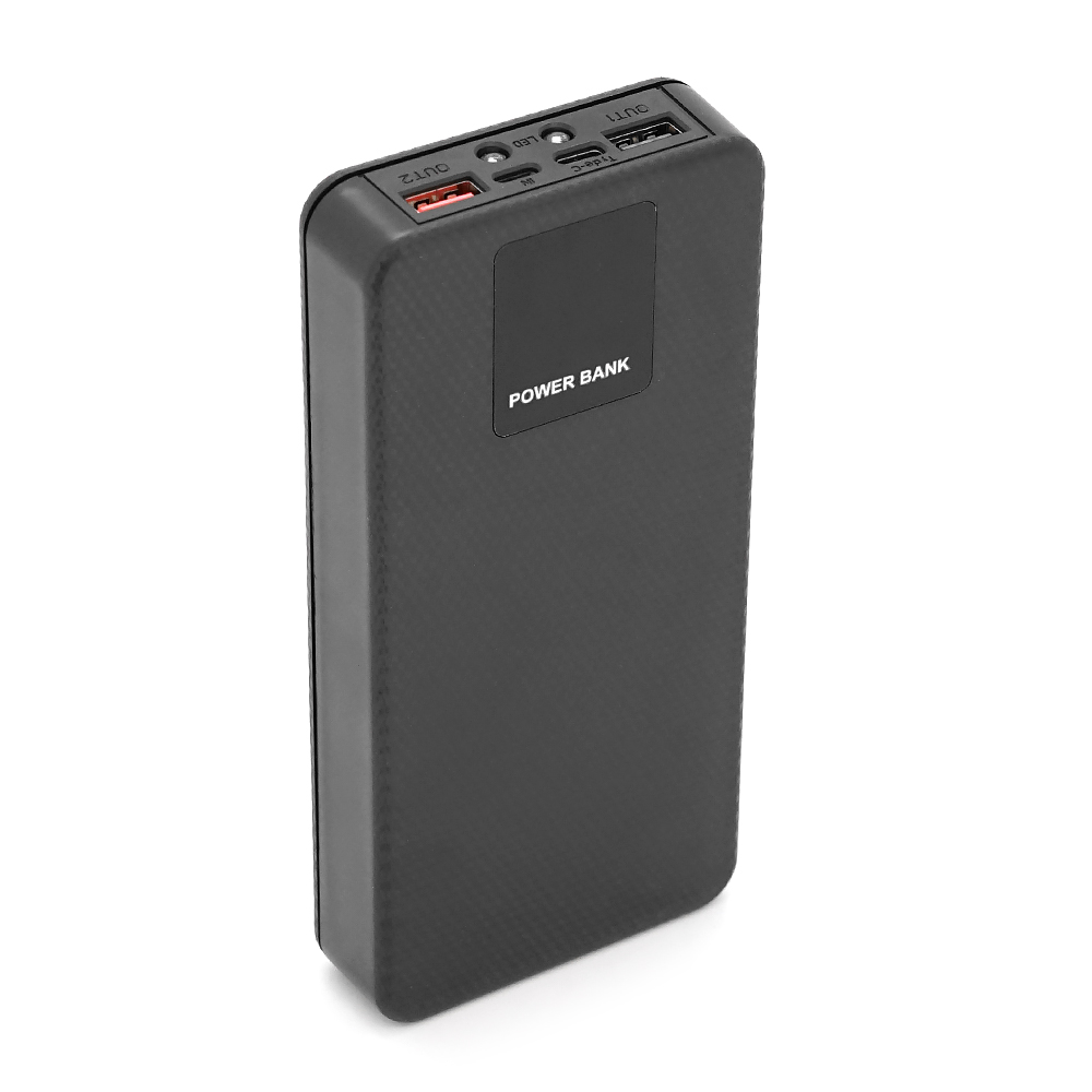 Power bank Voltronic ET6 під 6х18650, Digital display, Output: 22.5W, 4 кабелі (USB, Micro-USB, Type-C, Lightning), PVC, ліхтар, Black, BOX