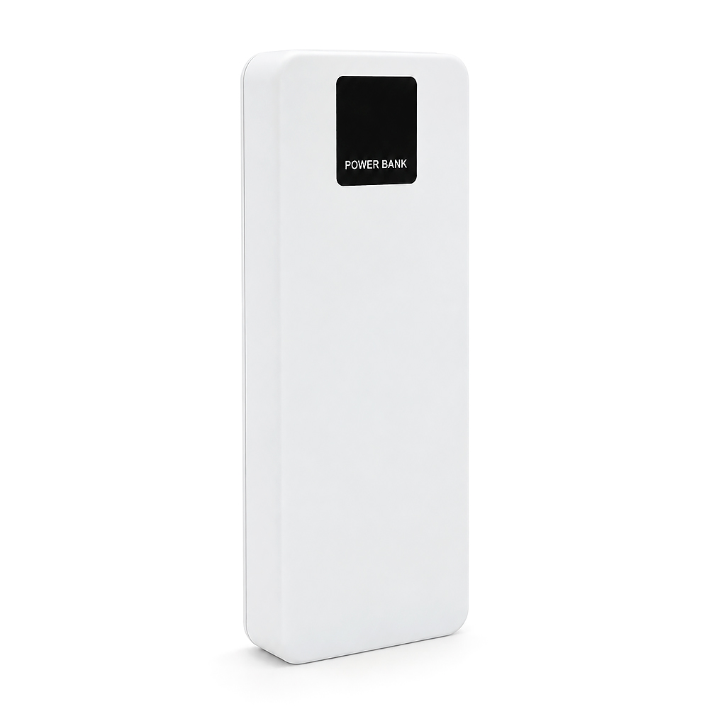 Power bank Voltronic ET8 під 8х18650, Digital display, Output: 22.5W, 4 кабелі (USB, Micro-USB, Type-C, Lightning), PVC, ліхтар, White, BOX