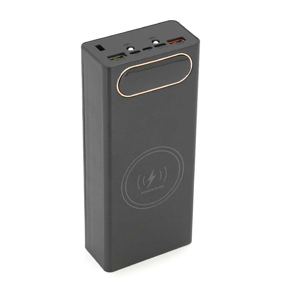 Power bank Voltronic L16 під 16х18650, Wireless charging, Digital display, Output: 22.5+15W, USB+USB-C, PVC, ліхтар, Black, BOX