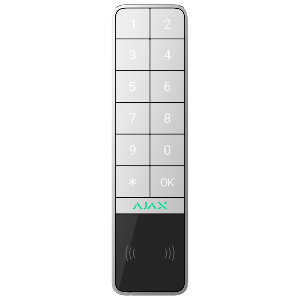 Бездротова вулична клавіатура зі зчитувачем Ajax KeyPad Outdoor Jeweller White
