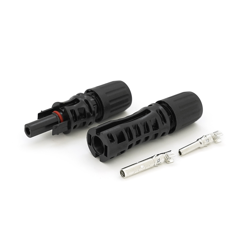 Конектор MC4 Risin, 1000V, 30A, мідний під затискач, U-подібний, під переріз 2.5-6мм², 0.5мом, UL94-VO, IP67, Black упк.100 шт. (ціна за упаковку)