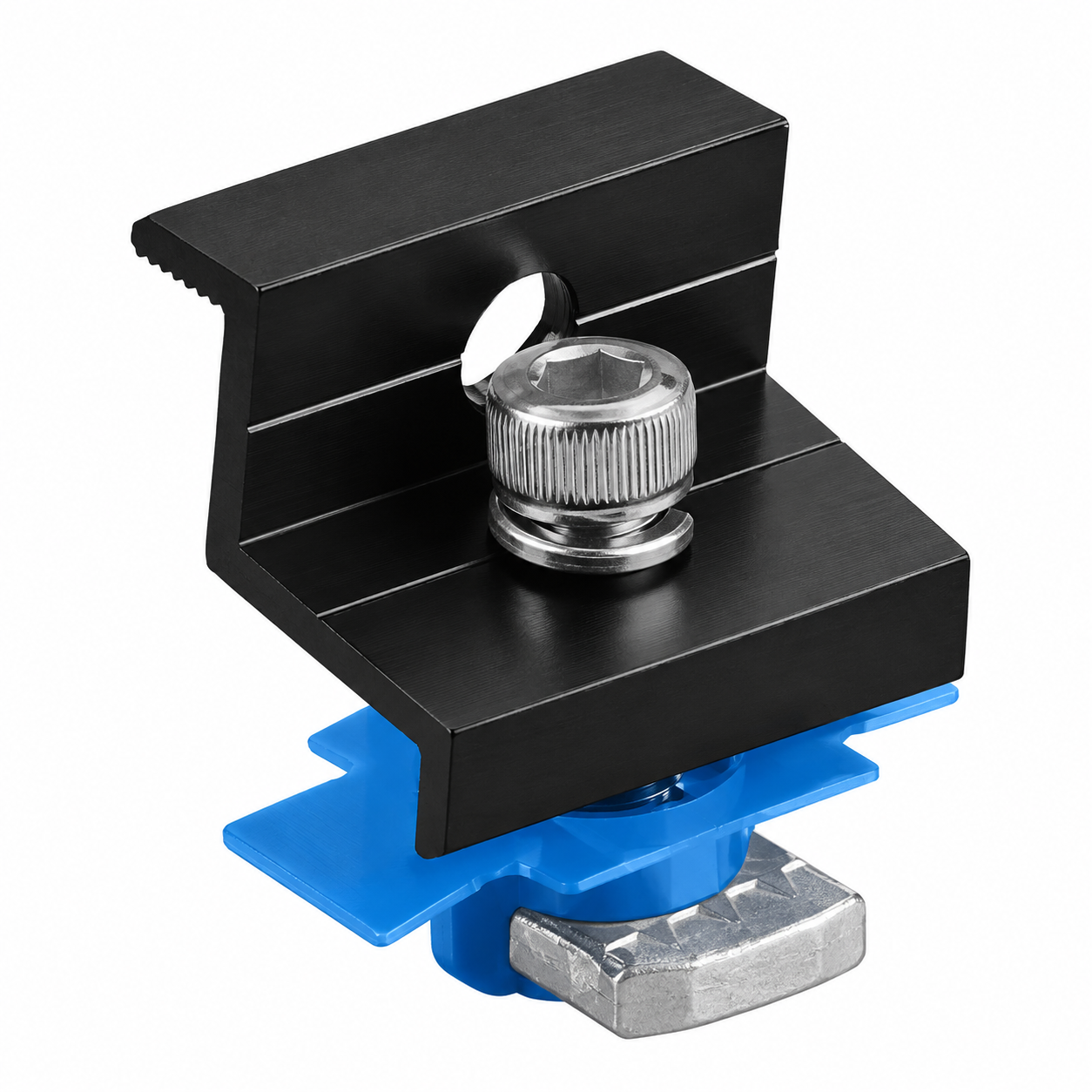 Комплект торцевого кріплення YT-ING-SEC30-35B на алюмінієвий профіль, 30-35мм, в зборі: притиск+болт+пластикова накладка, Black