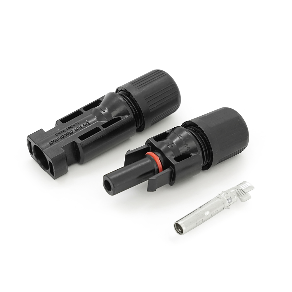 Конектор MC4 Risin, 1500V, 30A, мідний під затискач, під переріз 2.5-10mm2, 0.5mmΩ, UL94-VO, IP68 Black упк.1000 шт. (ціна за упаковку)