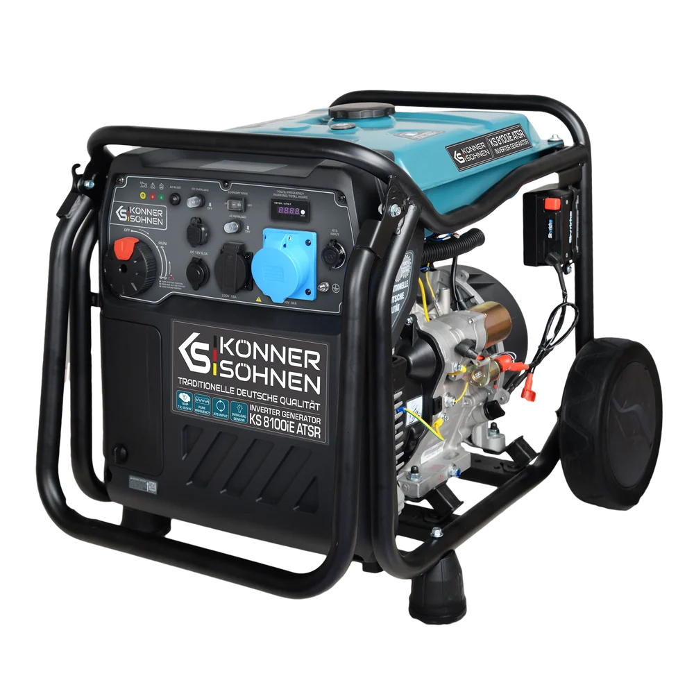 Генератор інверторний БЕНЗИНОВИЙ Konner&Sohnen KS 8100iE ATSR, 8kW (8.5kW), однофазний, 220V, 50Hz, об'єм 20л